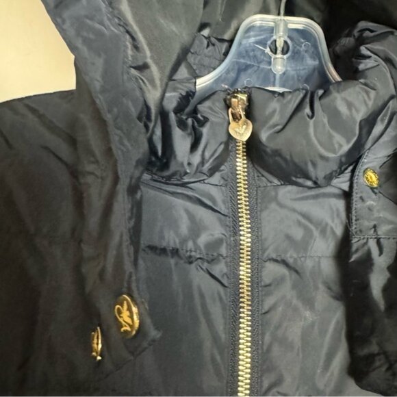 Giorgio Armani Junior Puffer Hood Ruffles Jacket Coat Zip Logo Pockets Warm 12 - Picture 9 of 16